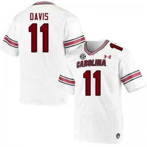 Men Elijah Davis White South Carolina College Football #11 Jersey 405428-861