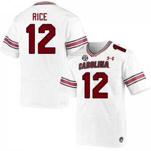 Men Eriq Rice White South Carolina College Football #12 Jersey 649674-529