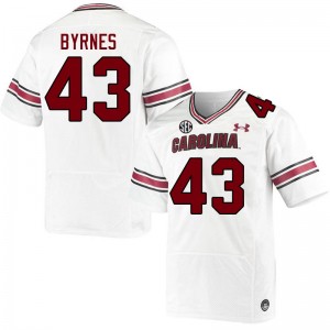 Men Joseph Byrnes White South Carolina Gamecocks College Football #43 Jersey 782246-197