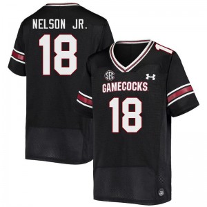 Men Keenan Nelson Jr. Black University of South Carolina College Football #18 Jersey 669752-153