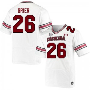 Men Landon Grier White University of South Carolina College Football #26 Jersey 272389-692