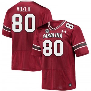 Men Lukas Vozeh Garnet South Carolina Gamecocks College Football #80 Jersey 722969-958