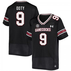 Men Luke Doty Black Gamecocks College Football #9 Jersey 259565-812