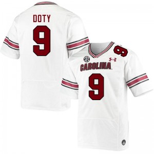 Men Luke Doty White South Carolina Gamecocks College Football #9 Jersey 501289-385