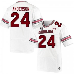 Men Mario Anderson White Gamecocks College Football #24 Jersey 903614-869
