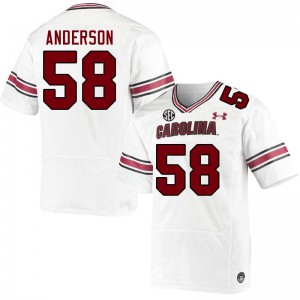Men Markee Anderson White Gamecocks College Football #58 Jersey 173774-314