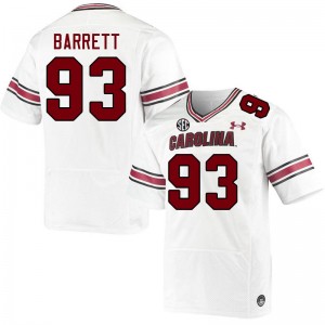 Men Nick Barrett White University of South Carolina College Football #93 Jersey 529677-410