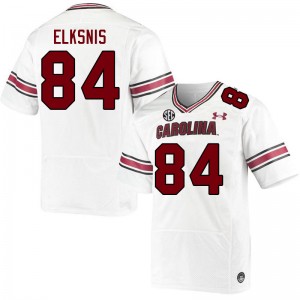 Men Nick Elksnis White South Carolina Gamecocks College Football #84 Jersey 211791-486