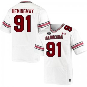 Men Tonka Hemingway White Gamecocks College Football #91 Jersey 574121-338