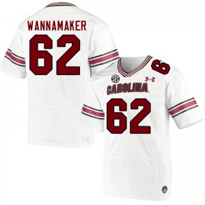 Men Tyshawn Wannamaker White Gamecocks College Football #62 Jersey 359003-502