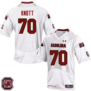 Men Alan Knott White University of South Carolina College Football #70 Jersey 684342-216