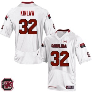 Men Caleb Kinlaw White Gamecocks College Football #32 Jersey 188461-766