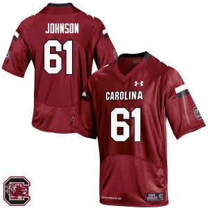 Men Cameron Johnson Red University of South Carolina College Football #61 Jersey 989825-986