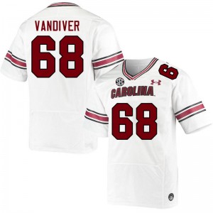 Men Campbell Vandiver White Gamecocks College Football #68 Jersey 394966-907