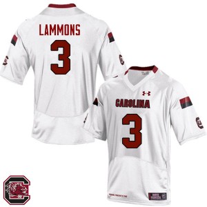Men Chris Lammons White Gamecocks College Football #3 Jersey 778534-696