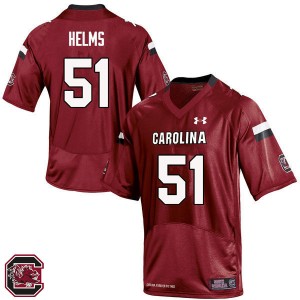 Men Cory Helms Red University of South Carolina College Football #51 Jersey 327113-175