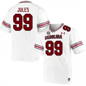 Men DeAndre Jules White Gamecocks College Football #99 Jersey 221610-910