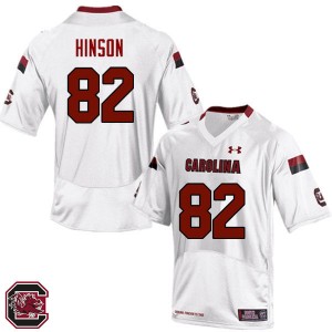 Men Evan Hinson White Gamecocks College Football #82 Jersey 962218-712