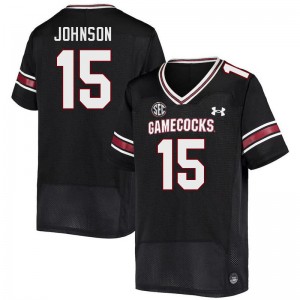 Men Fred Johnson Black Gamecocks College Football #15 Jersey 219029-739