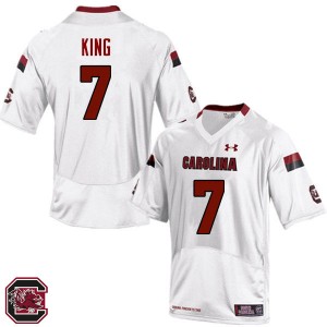 Men Jamarcus King White South Carolina Gamecocks College Football #7 Jersey 631284-486