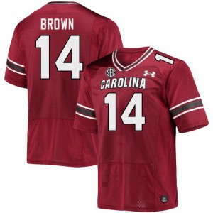 Men Jared Brown Garnet Gamecocks College Football #14 Jersey 253674-993