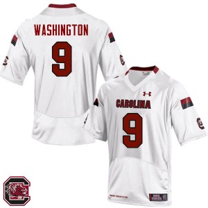 Men Jerad Washington White Gamecocks College Football #9 Jersey 499098-655