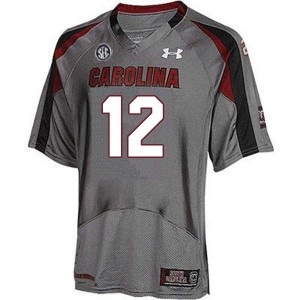 Men Joey Hunter Gray Gamecocks College Football #12 Jersey 423398-960