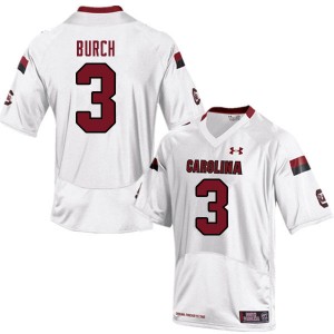 Men Jordan Burch White South Carolina College Football #3 Jersey 552120-368