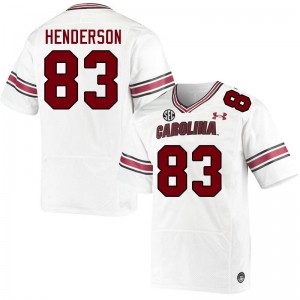 Men Kelton Henderson White University of South Carolina College Football #83 Jersey 856833-675