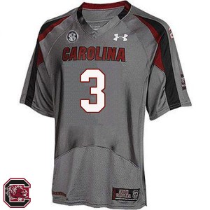 Men Kevin Crosby Gray South Carolina Gamecocks College Football #3 Jersey 265062-866