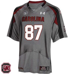 Men Kiel Pollard Gray University of South Carolina College Football #87 Jersey 997573-423