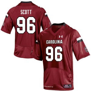 Men Makius Scott Garnet Gamecocks College Football #96 Jersey 342259-358