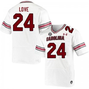 Men Mason Love White South Carolina College Football #24 Jersey 682996-149