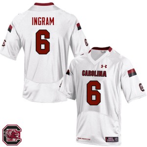 Men Melvin Ingram White South Carolina College Football #6 Jersey 275210-136