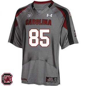 Men Michael Almond Gray South Carolina Gamecocks College Football #85 Jersey 974853-532