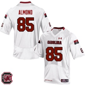 Men Michael Almond White South Carolina Gamecocks College Football #85 Jersey 588318-561