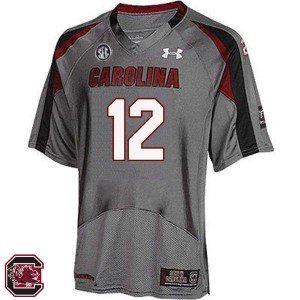 Men Michael Scarnecchia Gray South Carolina College Football #12 Jersey 934412-482