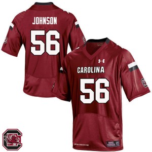 Men Mike Johnson Red University of South Carolina College Football #56 Jersey 177051-268