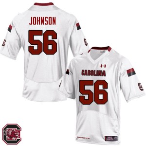 Men Mike Johnson White South Carolina Gamecocks College Football #56 Jersey 912365-455