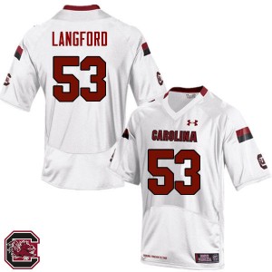 Men Mitch Langford White South Carolina College Football #53 Jersey 765970-979