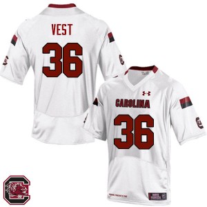 Men Morgan Vest White South Carolina College Football #36 Jersey 594155-325