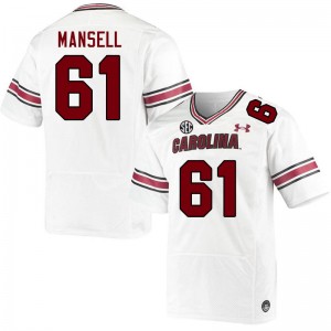 Men Ni Mansell White Gamecocks College Football #61 Jersey 375074-300