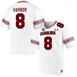 Men Nyck Harbor White University of South Carolina College Football #8 Jersey 818479-388