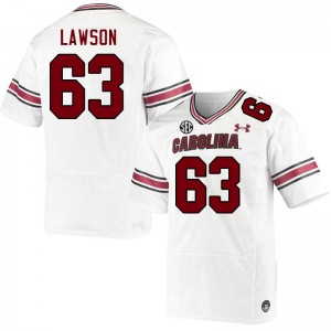 Men Parker Lawson White Gamecocks College Football #63 Jersey 747988-273