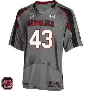 Men Parker White Gray South Carolina College Football #43 Jersey 783494-555