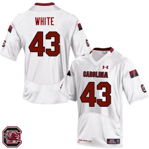 Men Parker White White South Carolina College Football #43 Jersey 321693-705