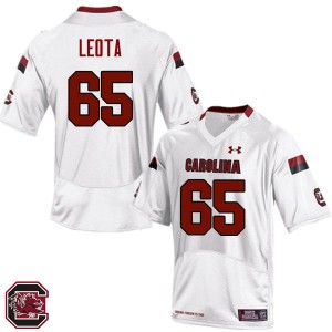 Men Pete Leota White Gamecocks College Football #65 Jersey 115478-976