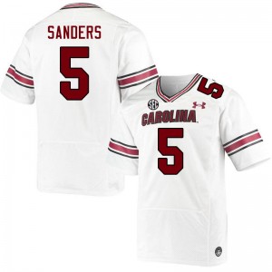 Men Raheim Sanders White University of South Carolina College Football #5 Jersey 176145-317