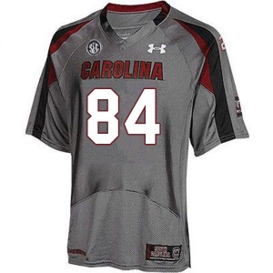 Men Rico Powers Gray Gamecocks College Football #84 Jersey 255273-652