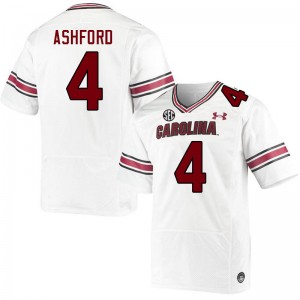 Men Robby Ashford White University of South Carolina College Football #4 Jersey 172915-416